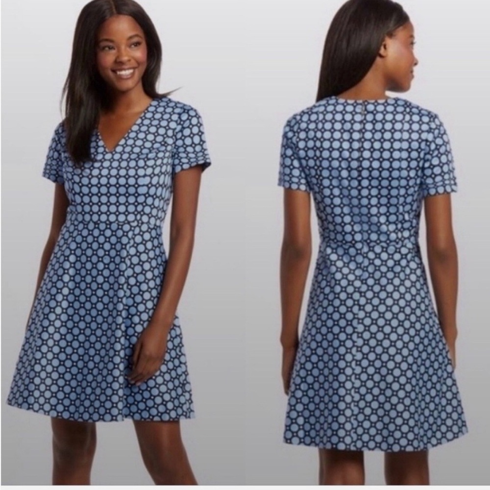Draper James Navy Dress with Polka Dots